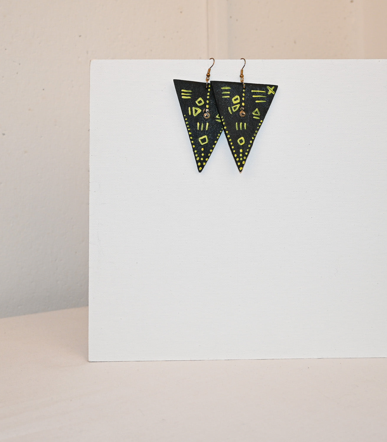 Triangle wooden earring