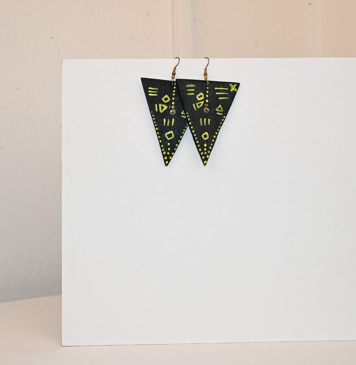 Triangle wooden earring - image 2