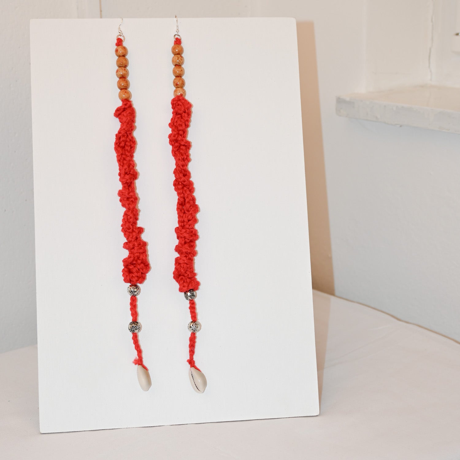 Boho  Red Earring