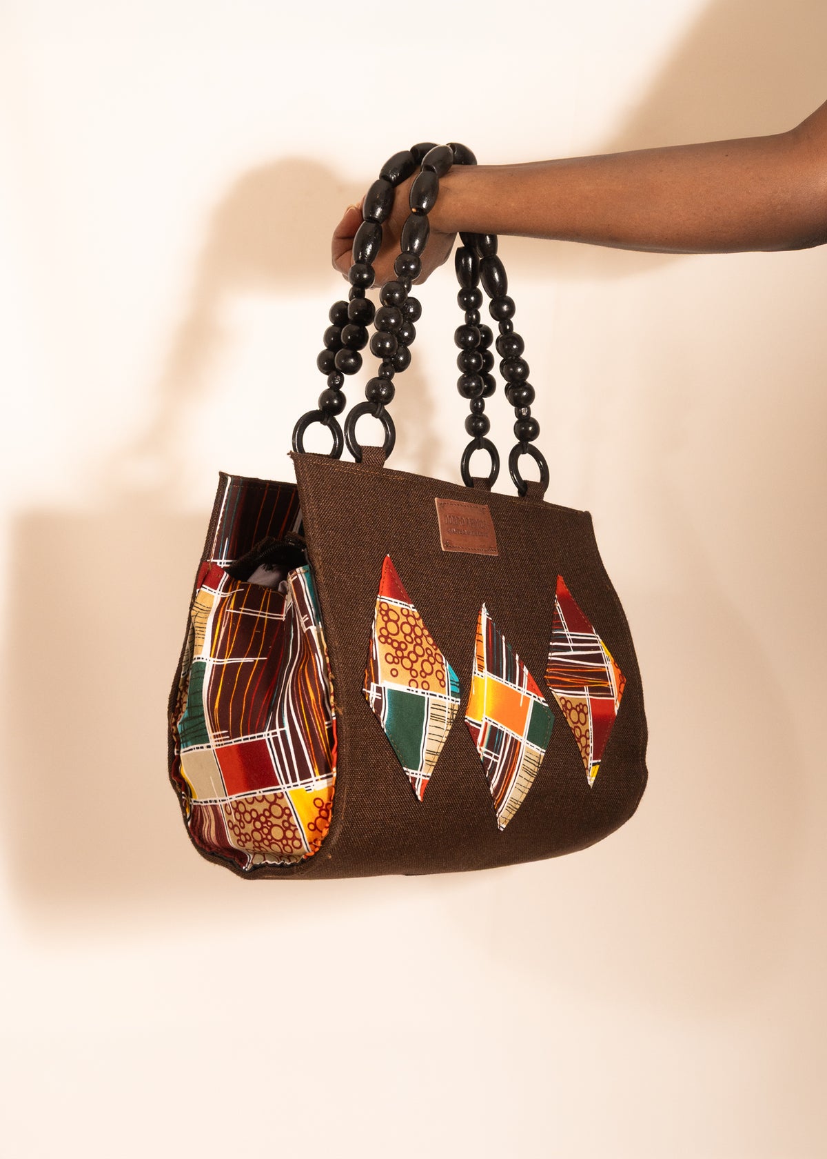Chocolate Mosaic Handle Bag