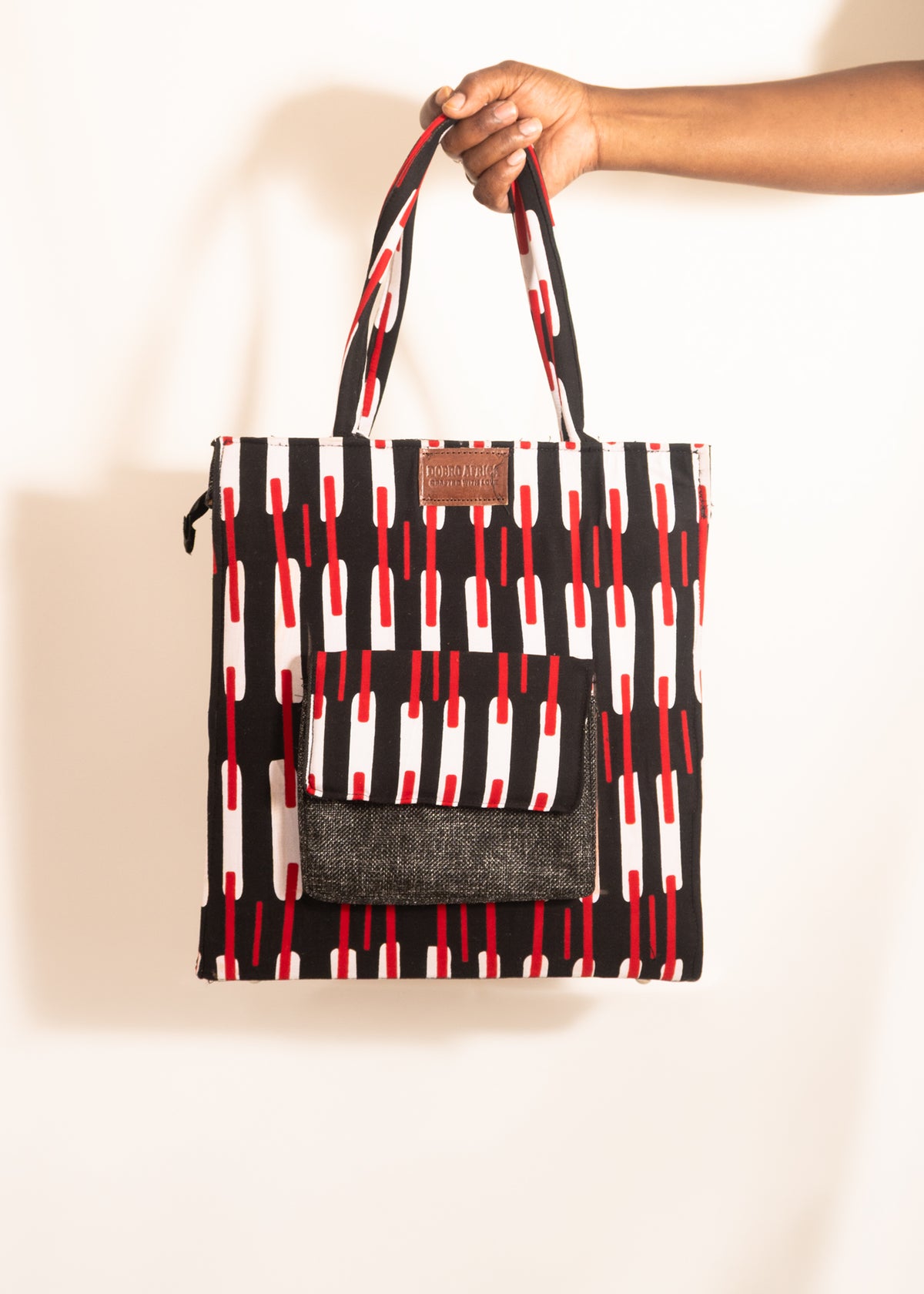 Crimson Rhythm Pocket Tote