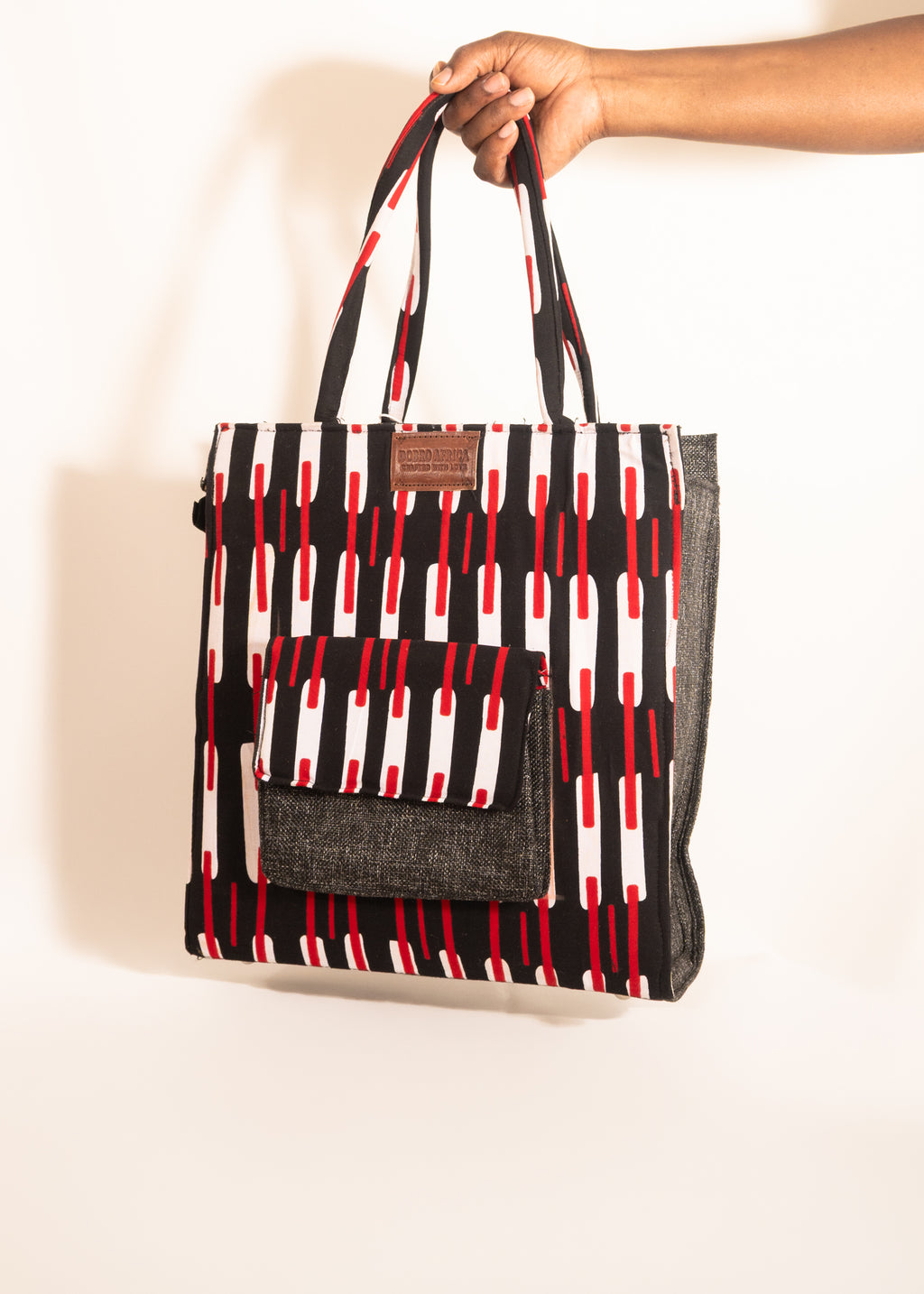 Crimson Rhythm Pocket Tote