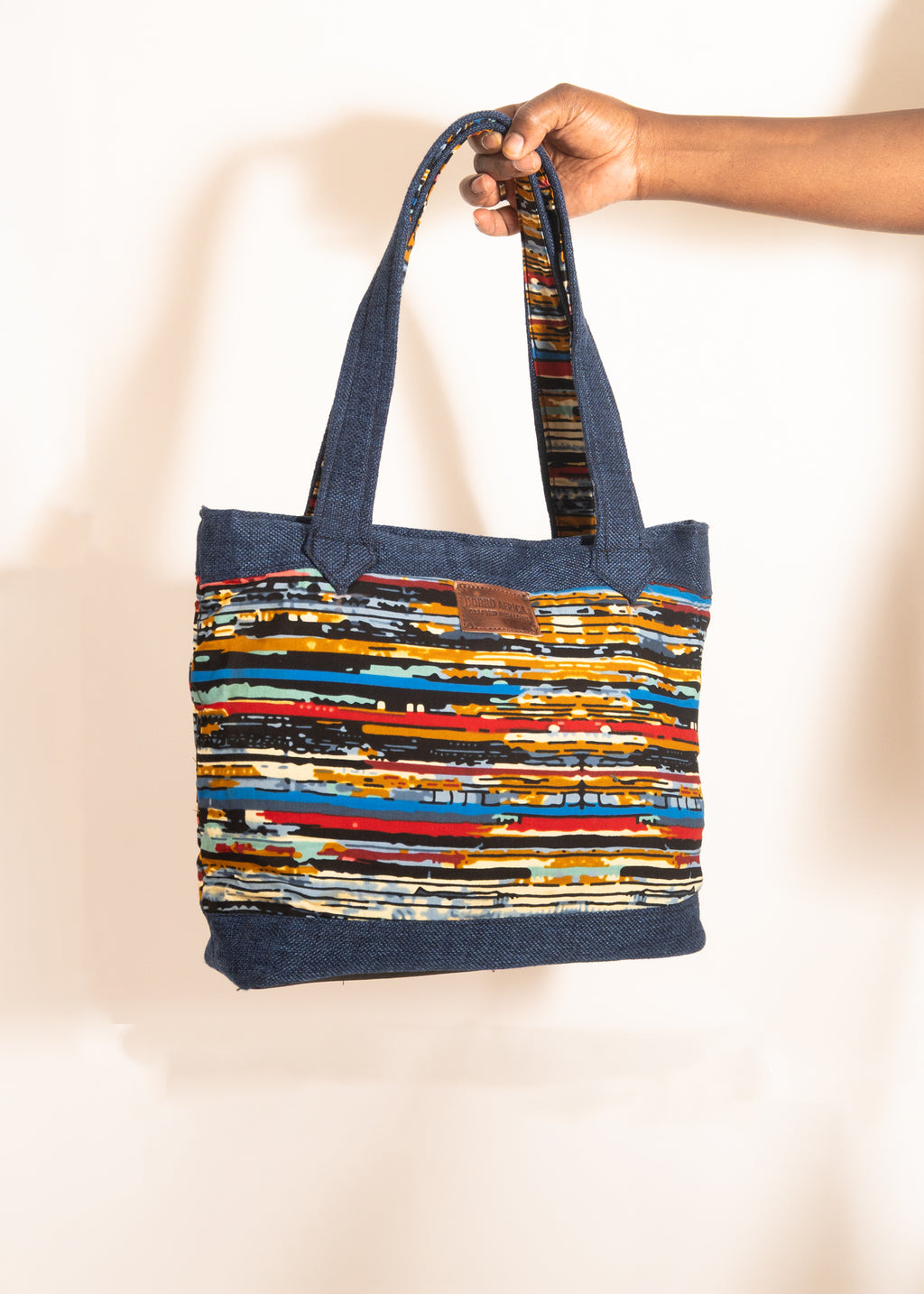 Rainbow Stripe Shoulder Tote