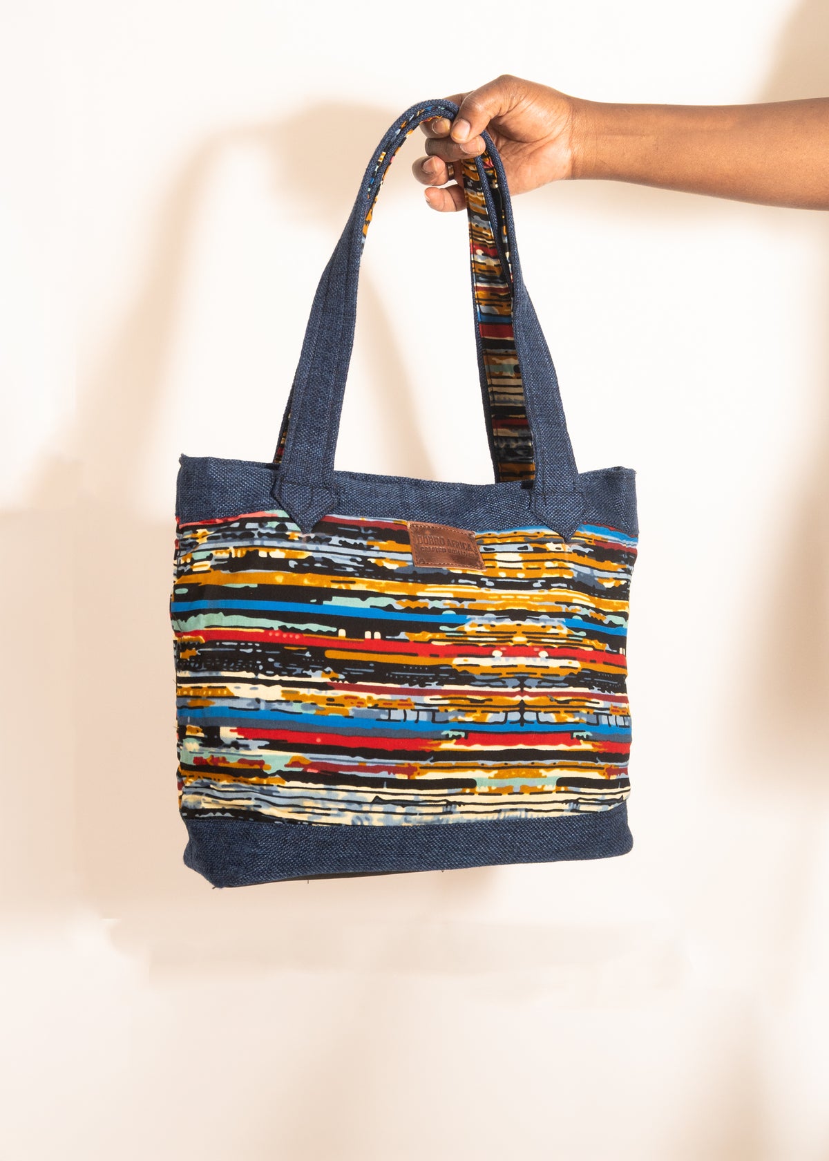 Rainbow Stripe Shoulder Tote