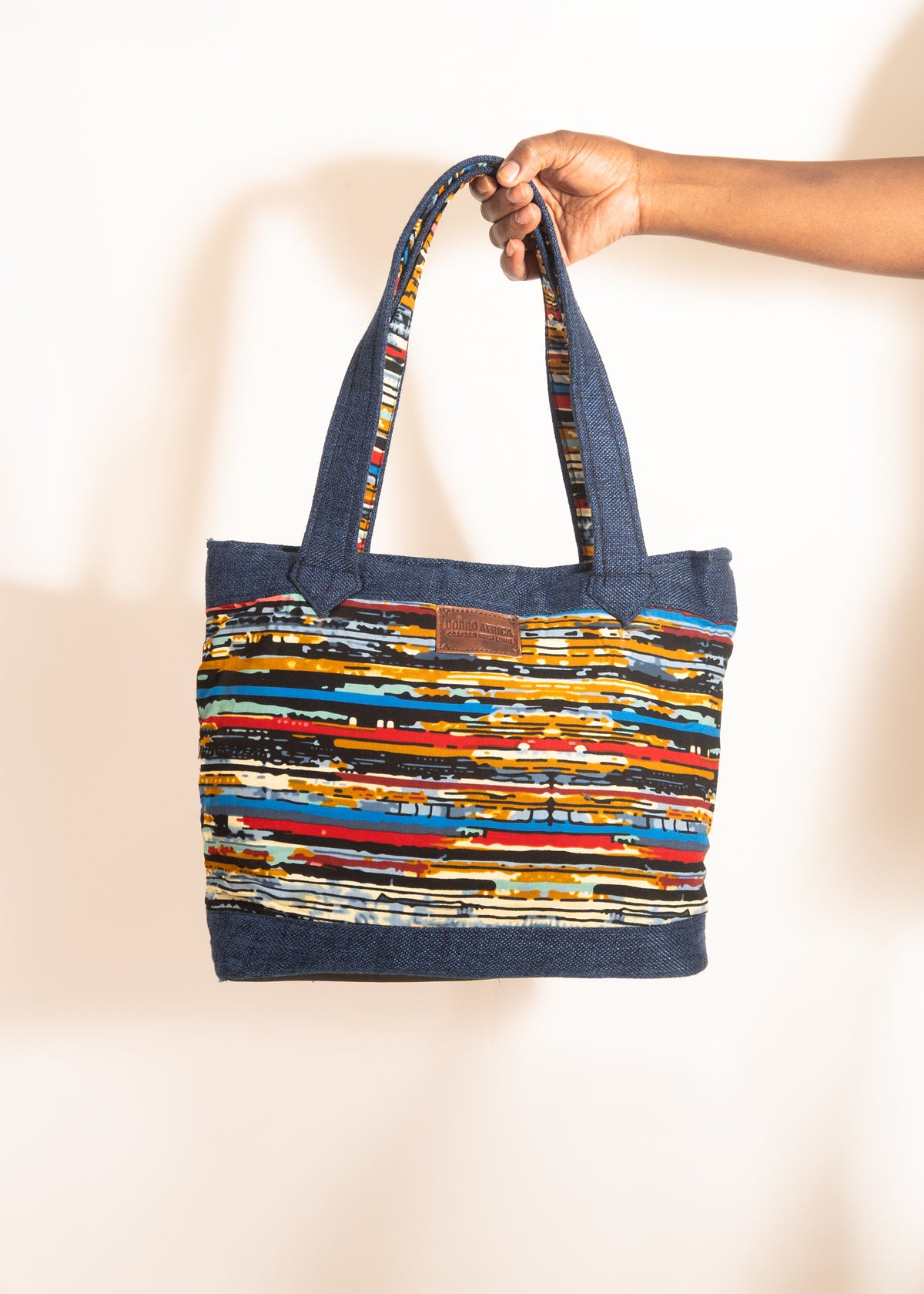 Rainbow Stripe Shoulder Tote