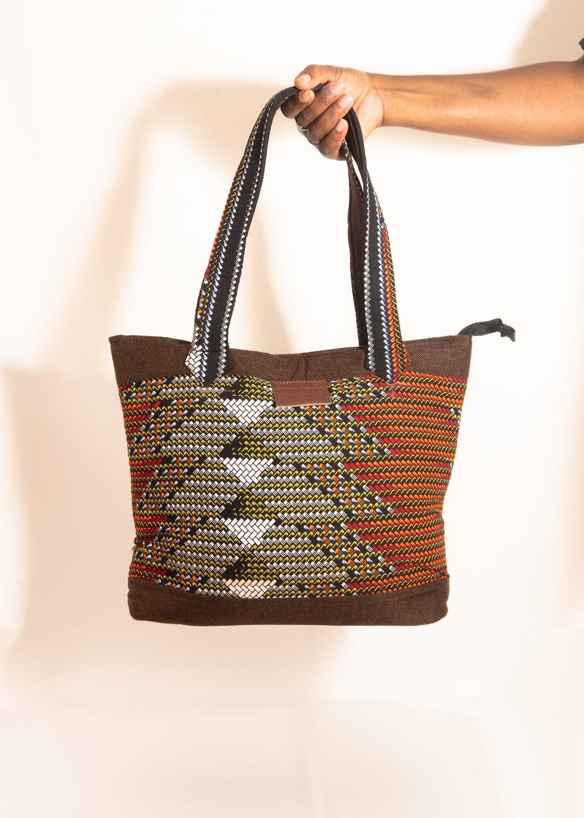 Earthtone Triangle Shoulder Tote