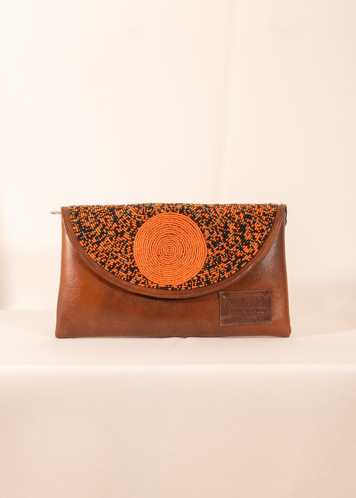 Hand Beaded Leather Clutch