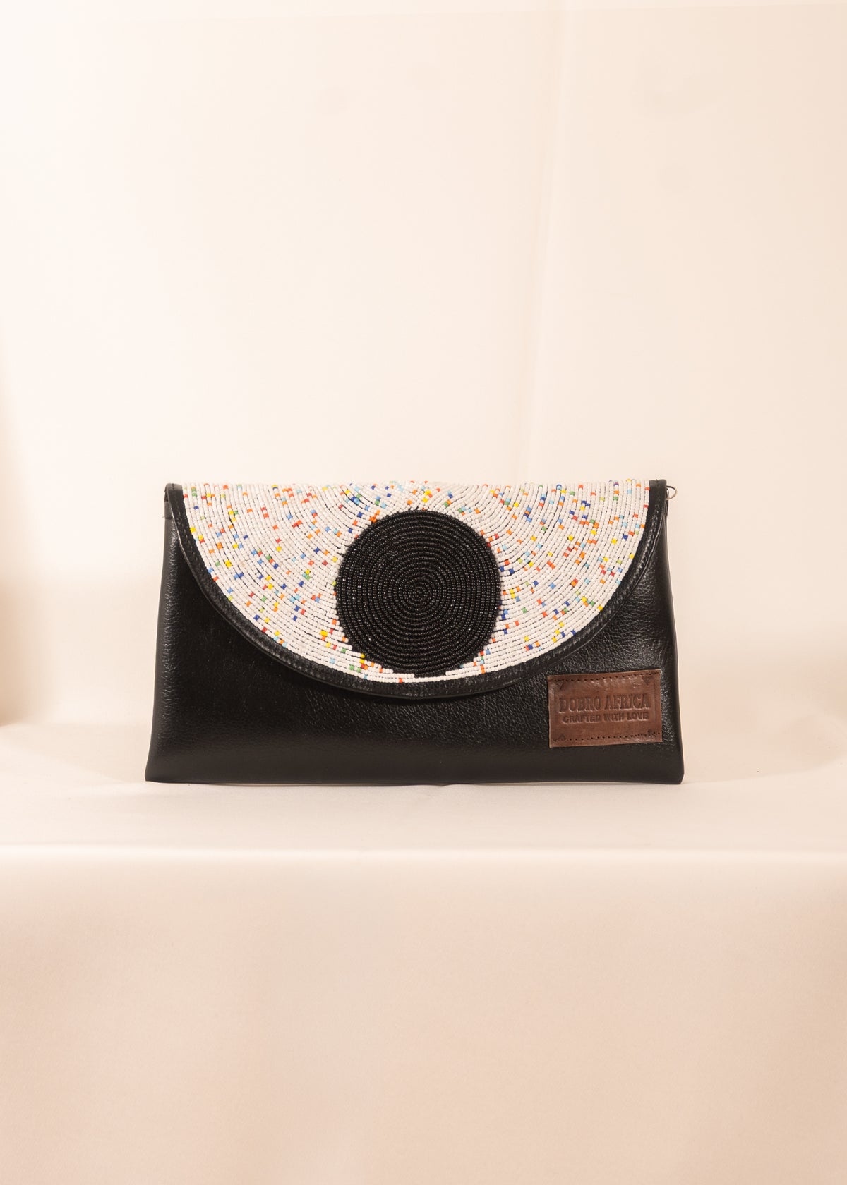 Hand Beaded Leather Clutch