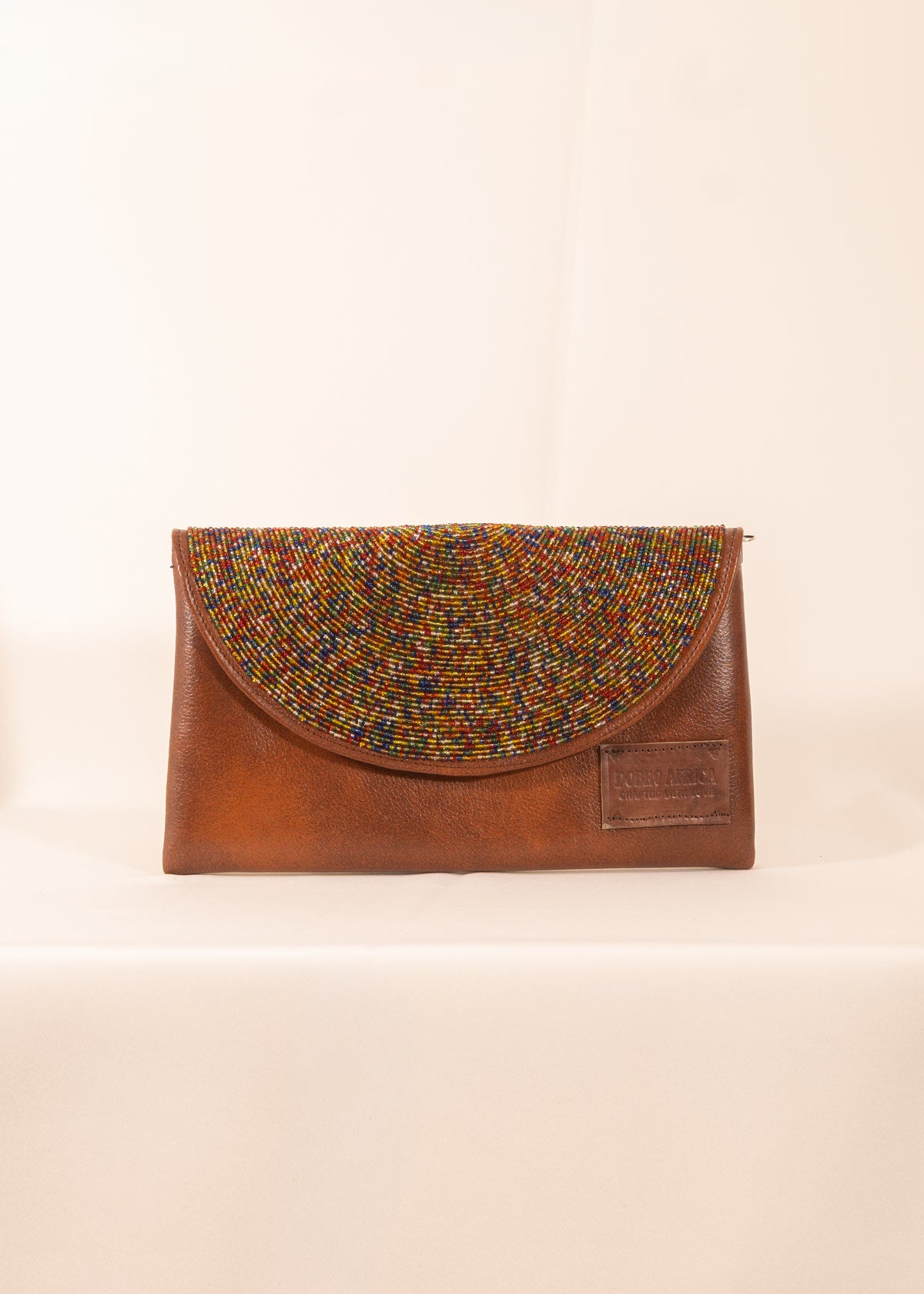 Hand Beaded Leather Clutch