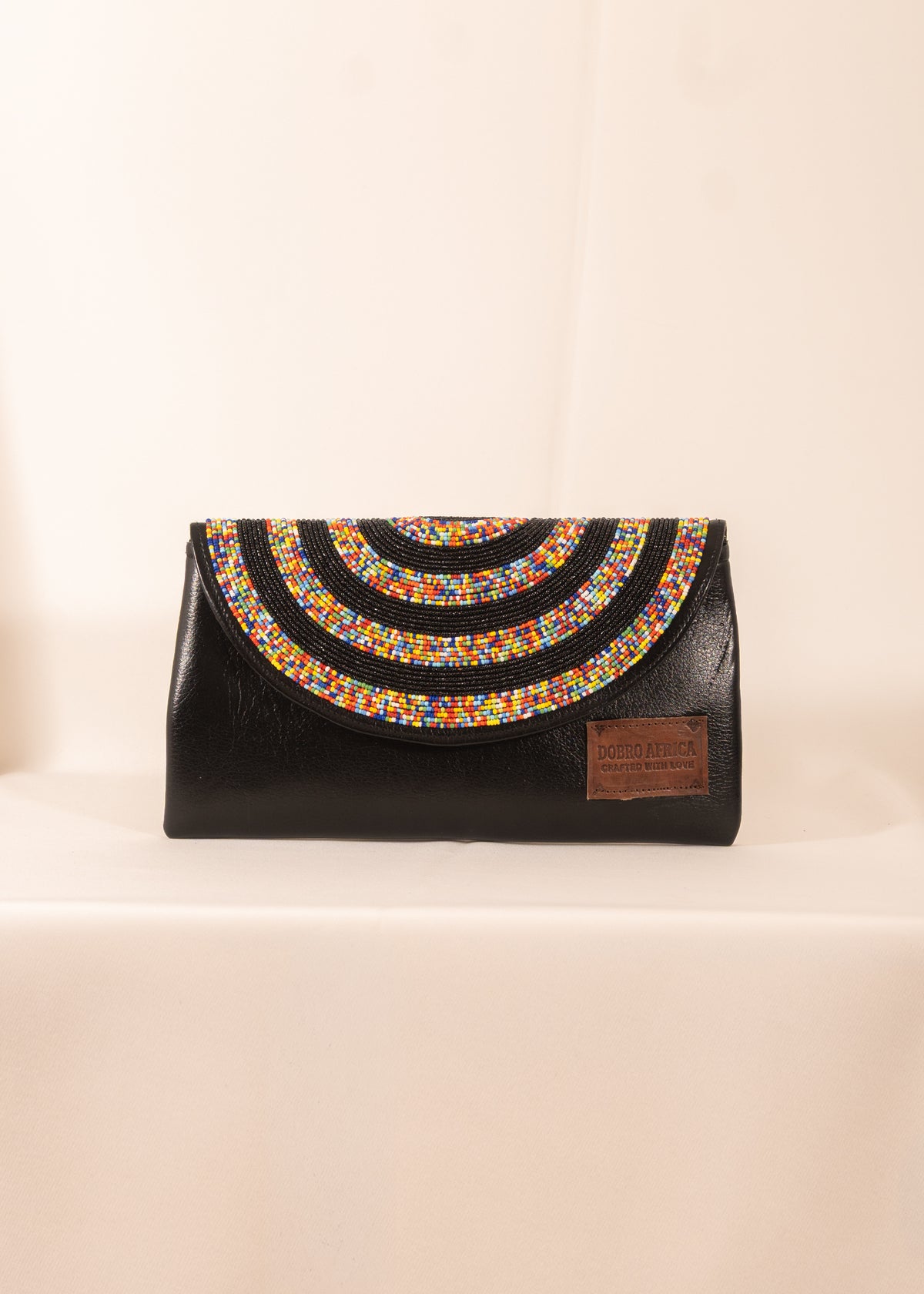 Hand Beaded Leather Clutch