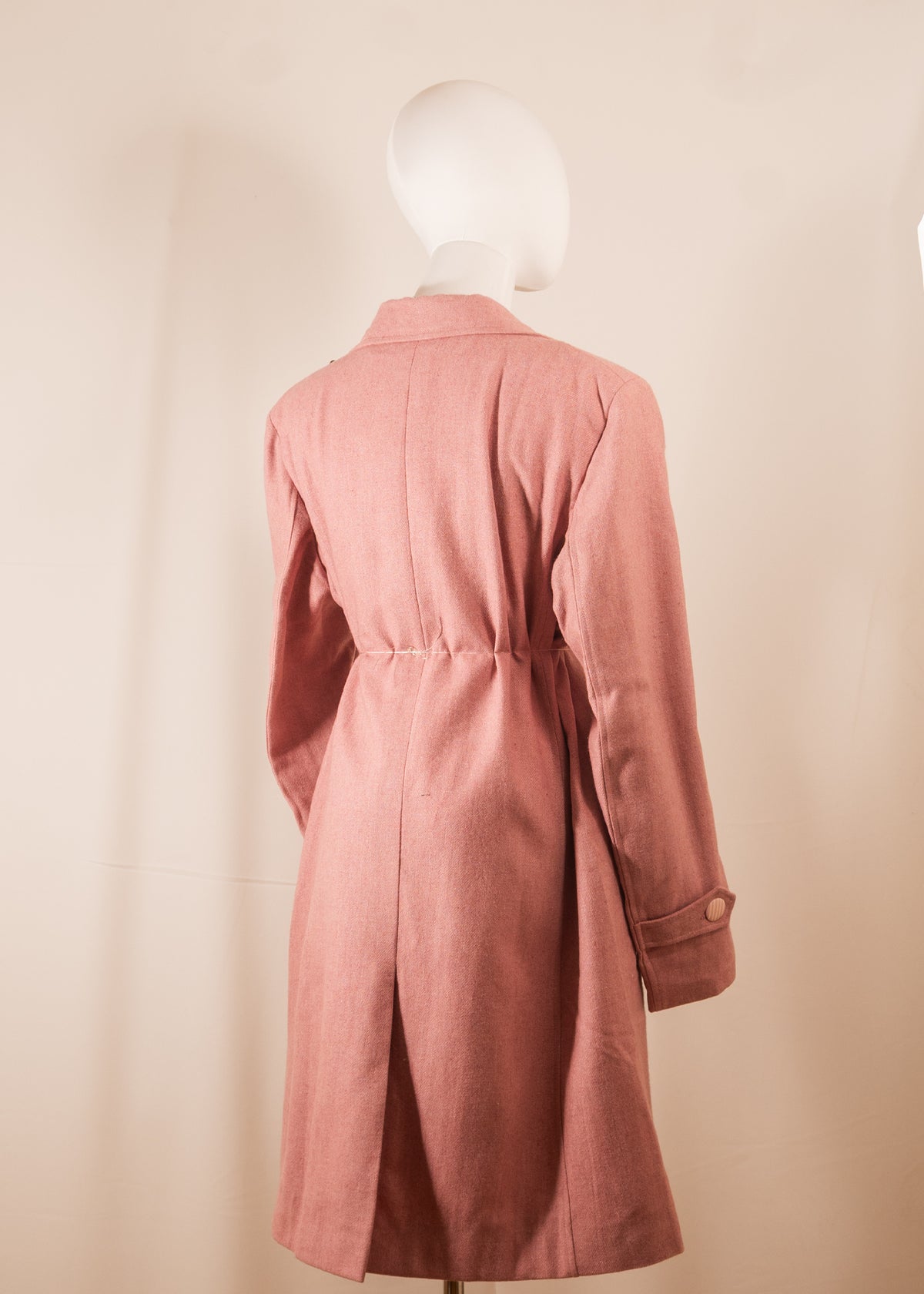 Pink Coat with Colourful Hand-Beaded Detail