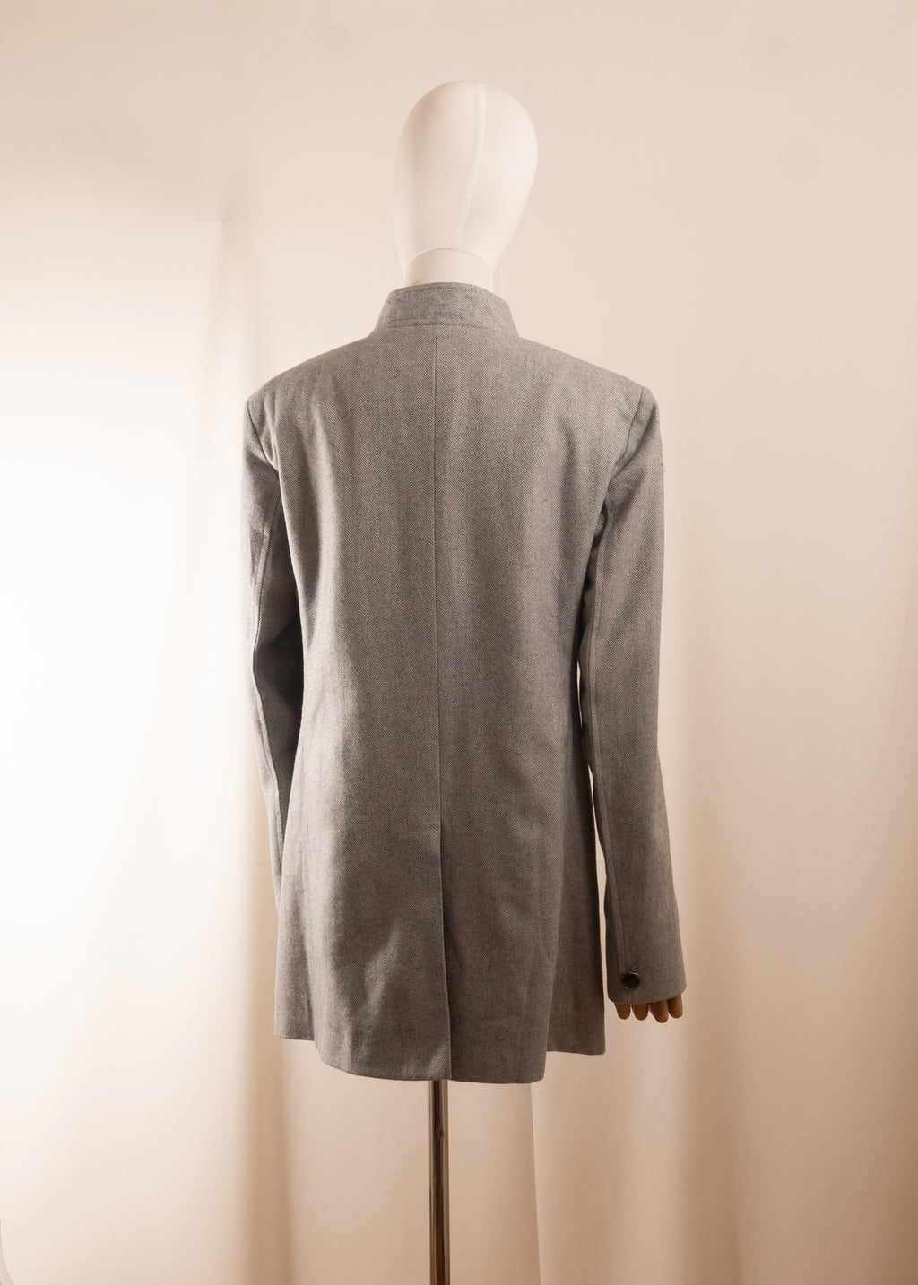 Hand-Embroidered Grey Coat