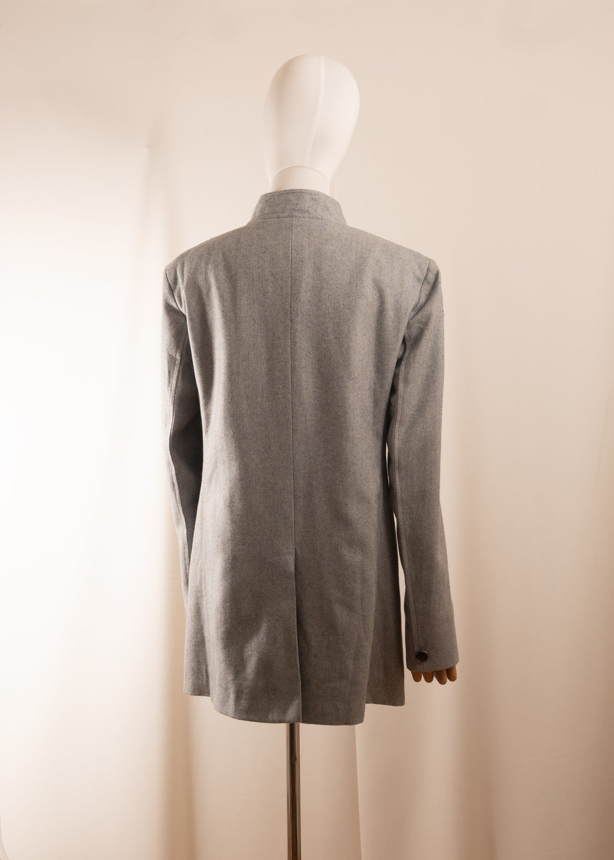 Hand-Embroidered Grey Coat