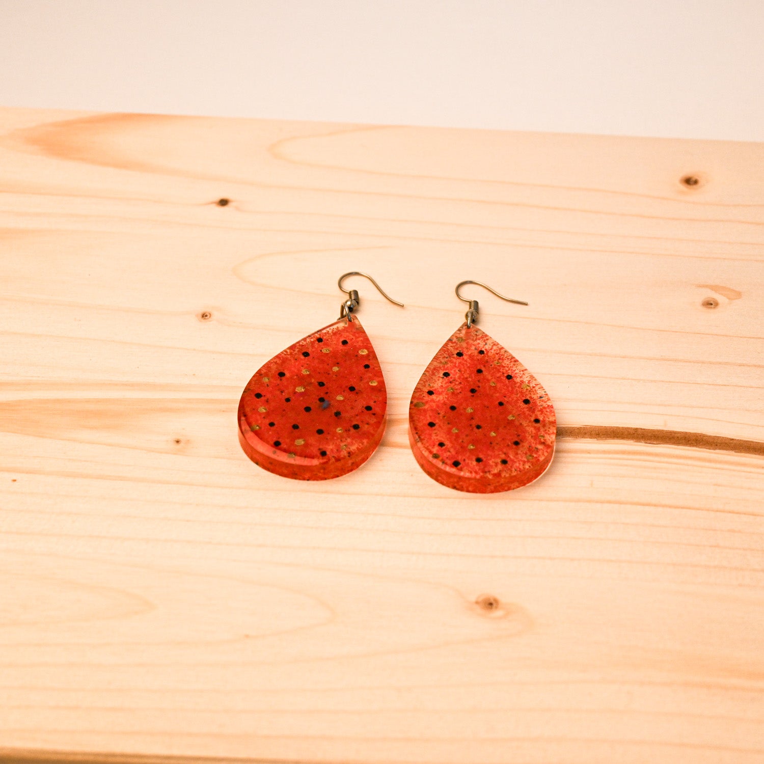 Resin drop earring